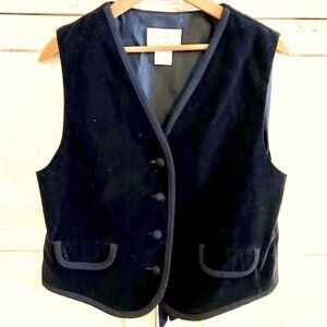 Vintage Talbots Velvet Vest Trimmed Holiday Party New Years Eve Christmas Outfit